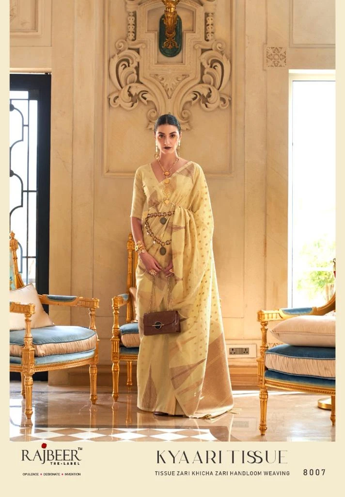 Rajbeer Kyaari Tissue Zari Wholesale Fancy Sarees Catalog — Wholesale Sarees, MPA wholesale from Surat - Gallery Image 3